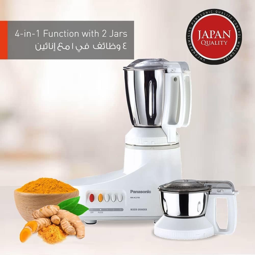 Panasonic MX-AC210 Heavy Duty Mixer Grinder | White - Image 2