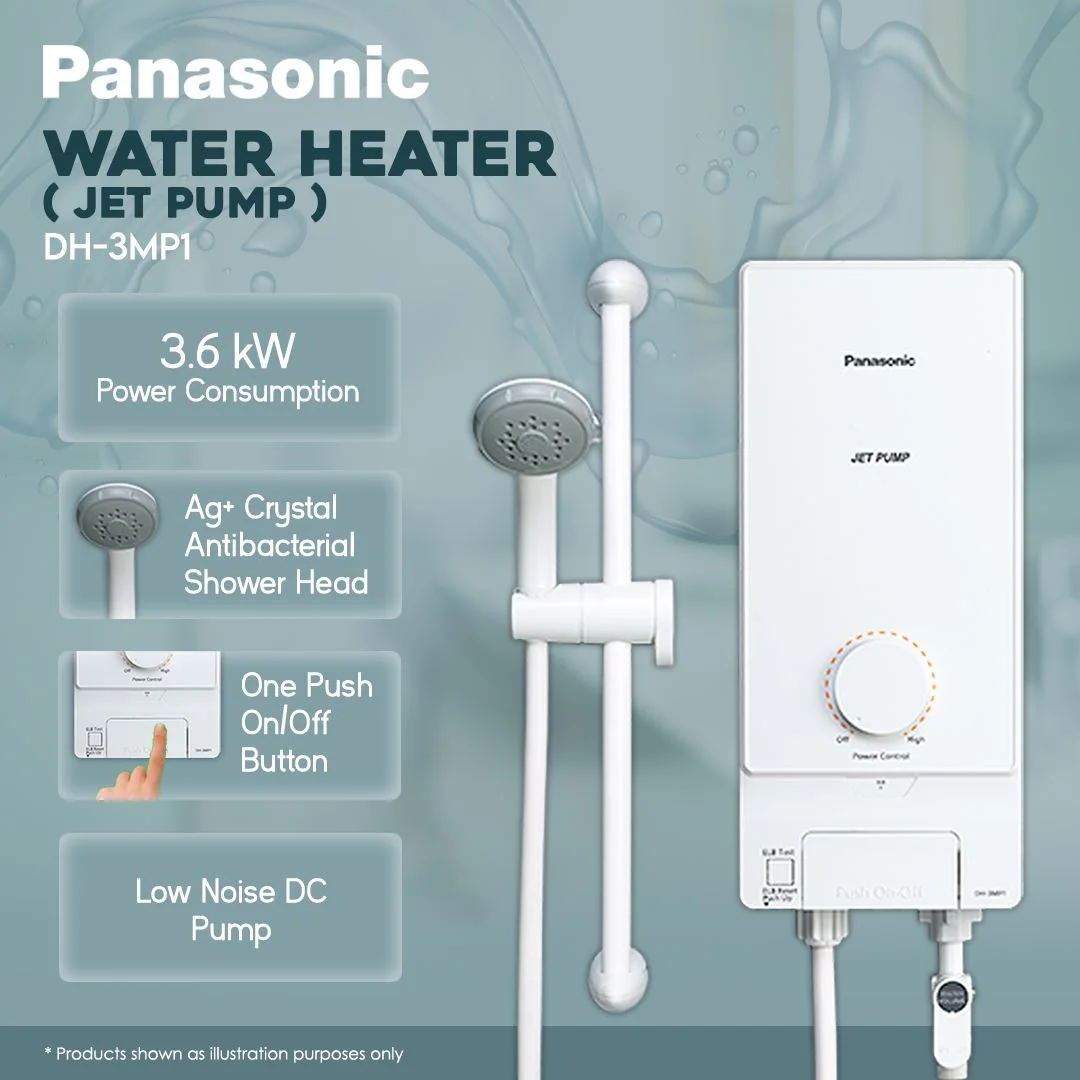Panasonic DH-3MP1 Jet Pump Series Instant Water Heater | Electric Home Shower - Image 2