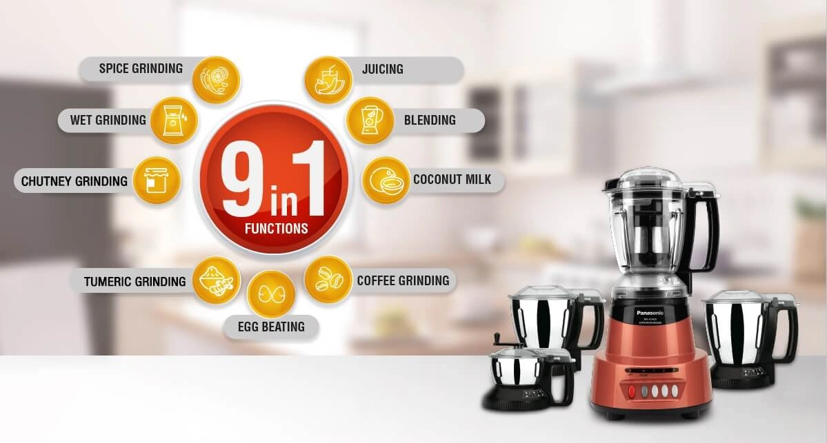 Panasonic MX-AV425 1500-Watt Powerful Super Mixer Grinder - Sunstone Orange - Image 5