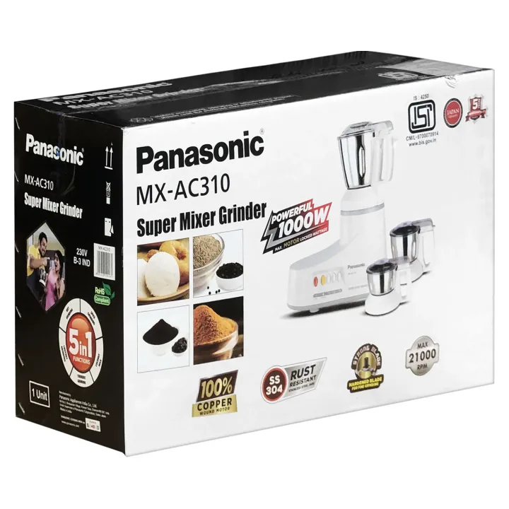 Panasonic MX-AC310 Heavy Duty Super Mixer Grinder | 1000 Watt - Image 4