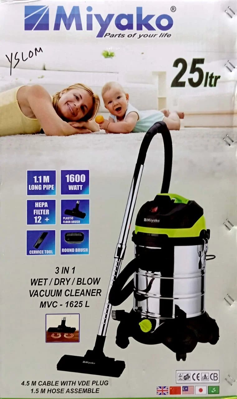 Miyako MVC-1625L Wet & Dry Heavy Duty Vacuum Cleaner | 1600 Watt - Image 4